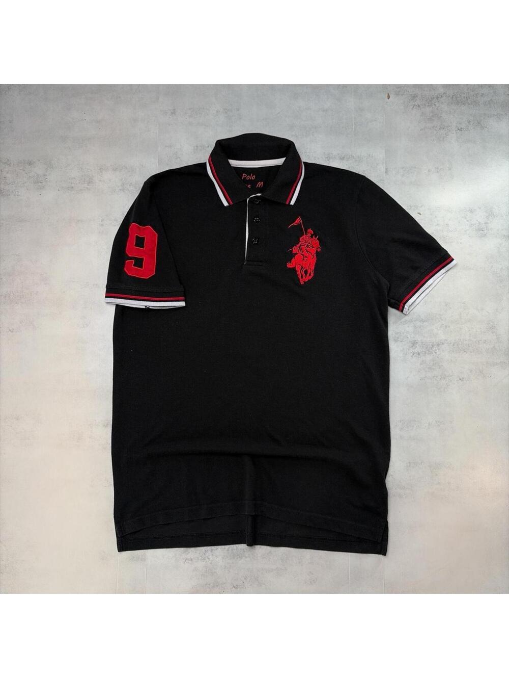 Y2K Black Franky Max Grunge Big Pony Polo Shirt